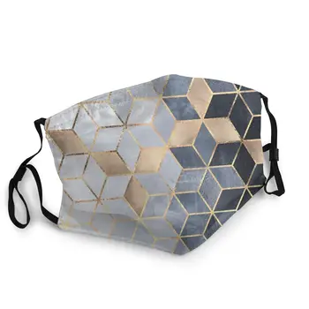 

Soft Blue Gradient Cubes Unisex Reusable Face Mask Printed Dustproof Mask Protection Mask Respirator Mouth Muffle