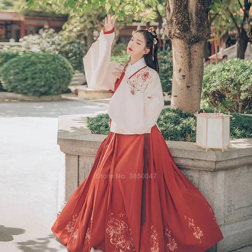 Древний китайский костюм фея косплей винтажные вышивки цветочные традиционный костюм ханьфу для женщин карнавальные вечерние новогодние народные