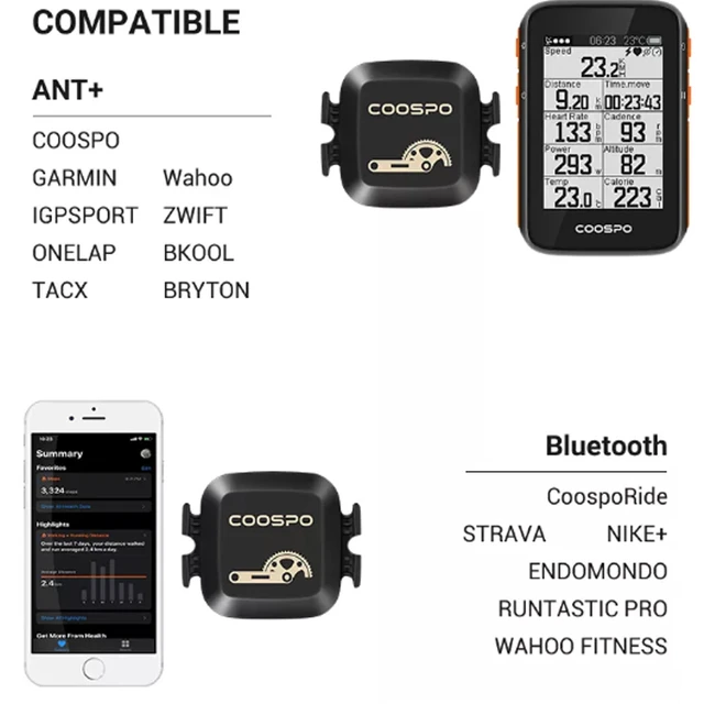 Sensor cadencia Garmin - ANT+ - Sin Imanes - Bicicleta carretera y montaña