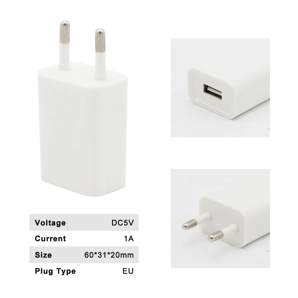 USB адаптер с европейской и американской вилкой 5 в пост. Тока 1 А|Портативные