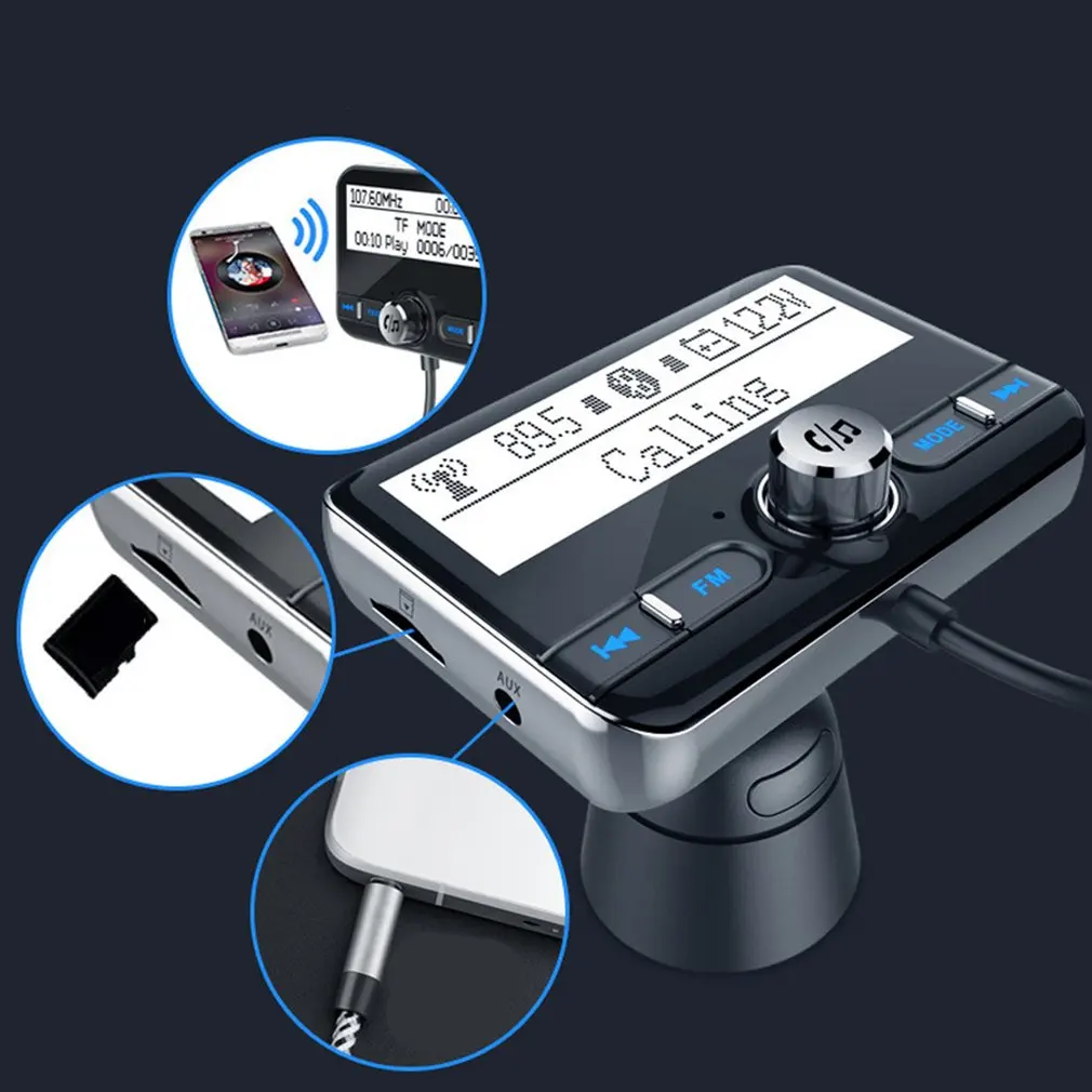 Fm-передатчик Aux модулятор Bluetooth Handsfree автомобильный комплект автомобильный аудио mp3-плеер с 3.1A Быстрая зарядка двойной USB Автомобильное зарядное устройство комплект
