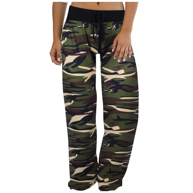 womens wide leg camo pants