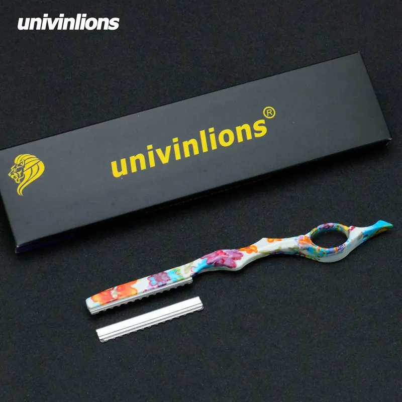 Цветные лезвия для стрижки волос univinlions прямые парикмахерской лезвие нож тонкая