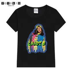 Забавная футболка в стиле хип-хоп для маленьких девочек и мальчиков с принтом «раппер» и «Б», Детская летняя футболка, Детская футболка