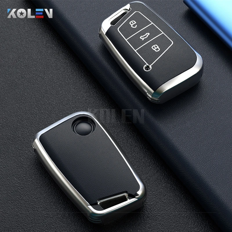 Tpu Leather Car Key Case Cover for VW Volkswagen Passat B8 Magotan Golf Skoda Kodiaq Superb A7