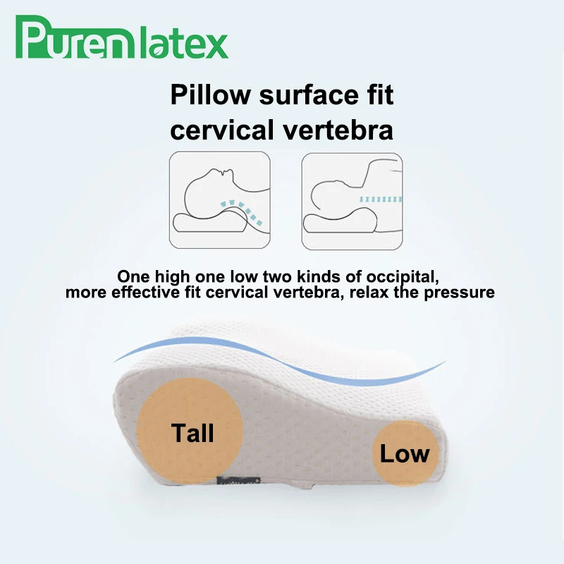 PurenLatex подушка для наращивания ресниц гель пены памяти Медленный отскок давление подушки ортопедические постельные принадлежности шеи шейки подушки