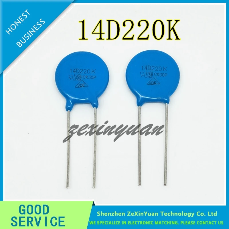 Варистор 14 мм 14D220K 14D220 DIP 220KD14 с напряжением 22 в металлический резистор зависящий