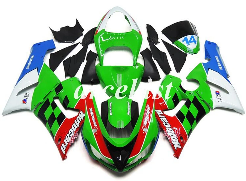 ABS мотоцикл обтекатели комплект подходит для kawasaki Ninja ZX6R 636 2005 2006 05 06 6R ZX-6R Кузов Набор на заказ белый черный