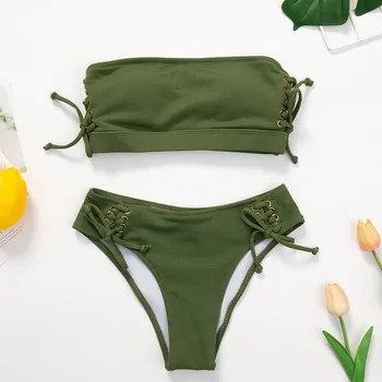 

Women Two Pieces Bathing Suit Print With High Waisted Bottom Bikini Set Swimwear 2020 hot new products ins wind Campus Leisure S