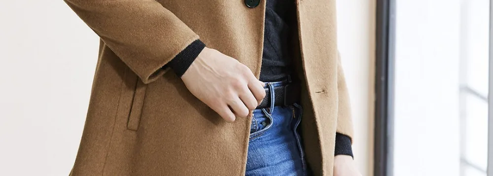 Xiaomi модное мужское двустороннее шерстяное пальто ручной работы, мужское длинное шерстяное пальто, теплое тонкое мужское осенне-зимнее пальто свободного кроя