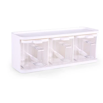 

Spice Rack Spoon Kitchen with Lid Container Seasoning Box Herb Spices Storage Condiment Jar Cooking with Handle Desktop