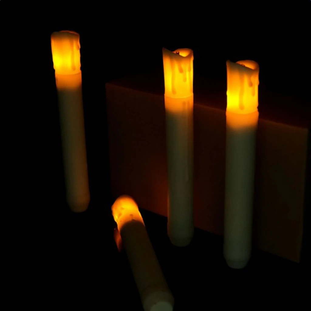 Long Electric LED Candle Flameless Taper Candle for Party Decoration_ Warm White Electric LED Taper Candles Flameless Candle