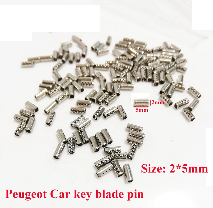 2*5MM Key Pin For Peugeot Car Key Blade Fixing Pin Car Remote Blade Strong Iron and Steel 100Pcs/200Pcs car remote key car key
