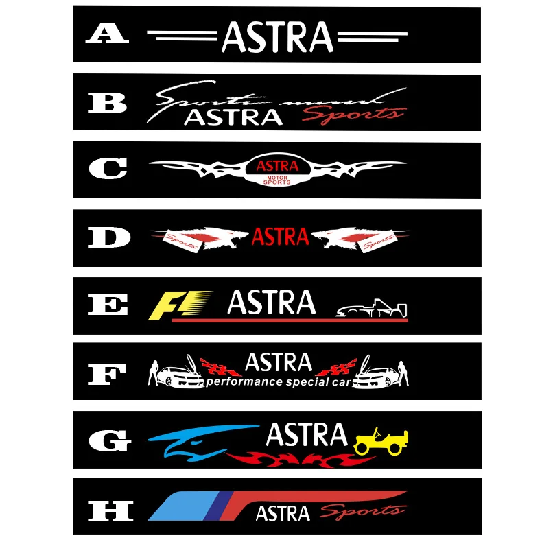 2PCS Car Body Sticker Racing Sport Stripes For Opel Astra 3-5 Doors Auto  Door Side Decor Vinyl Decal Design Exterior Accessories