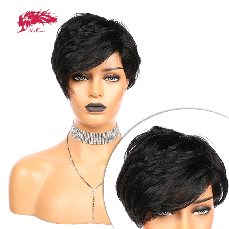 Короткие парики Фея бразильские прямые волосы для женщин Remy человеческие полная