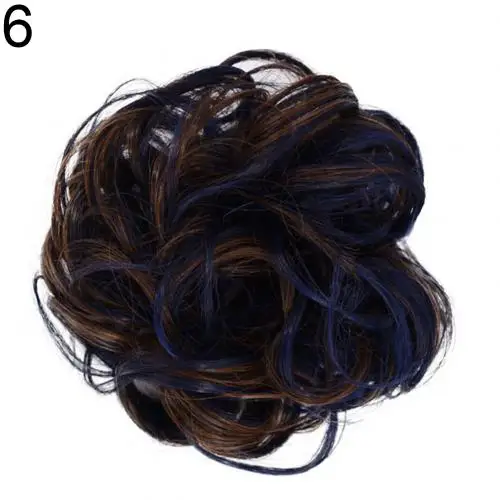 Модные женские волосы пучок наращивание волнистые вьющиеся грязный пончик шиньоны парик шиньон - Цвет: 6