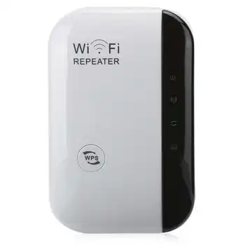 

Mini Router Repeater WiFi Signal Amplifier 300M Ethernet Port Wall-Mount White for WPS Button 2.4Ghz Signal Extender (100-240V)