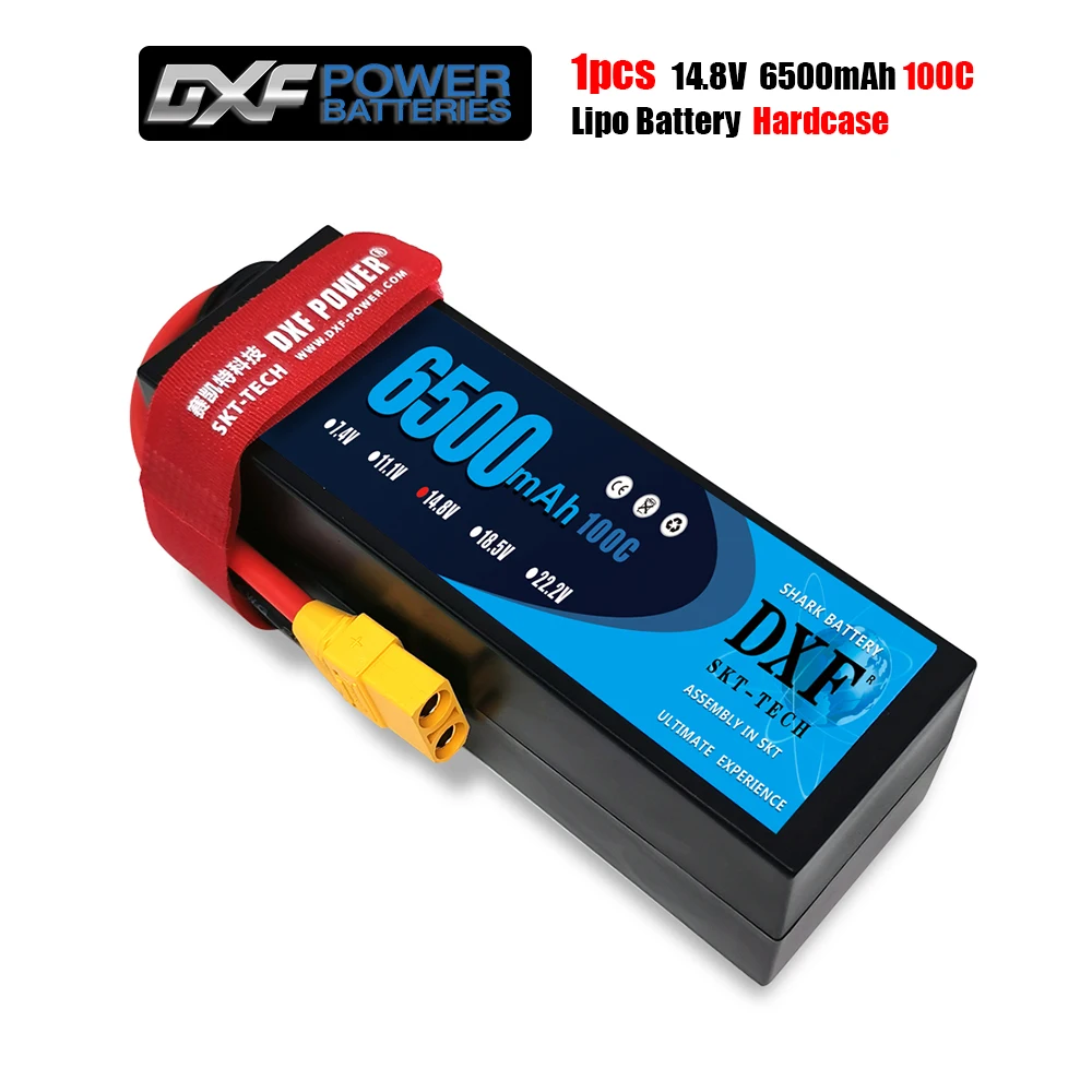 Аккумулятор DXF Lipo 14 8 в 6500 мА/ч 100C MAX 200C HardCase T/XT60 для радиоуправляемого вертолета