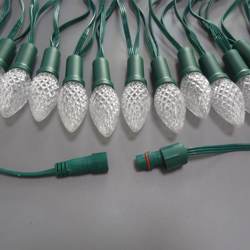Conduziu a Luz da Corda do Pixel do Natal com Conectores Endereçáveis Rgb Impermeáveis c9 Dc12v Ws2811 50 Nós 5 Cheap Fios de LED