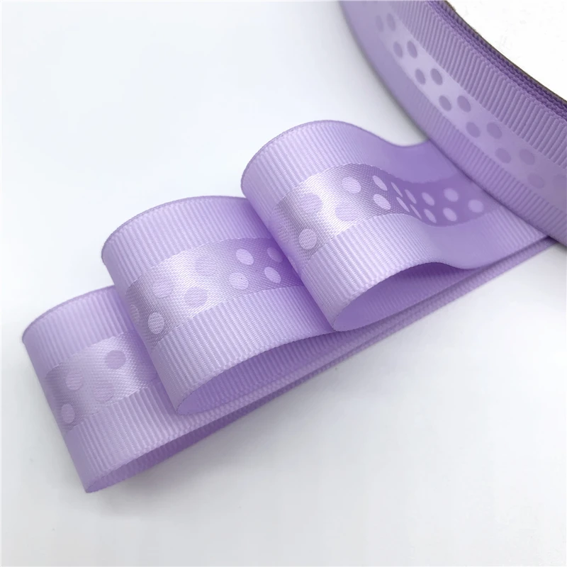 Purple 5 ярдов/партия 1 ''(25 мм) корсажная лента с принтом атласная лента в горошек для волос бант вечерние Рождественские Свадебные украшения - Цвет: Purple