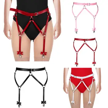 

Suspender Stockings Leather Garter Belt Strap Bondage Waist Belts Adjustable Crop Top Women Sexy Lingerie Harness Punk Dance
