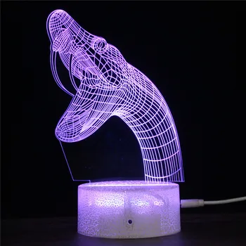 

Beast Viper Snake Head Poison Fang Cruel LED 3D LOGO Acrylic Night Lamp Light Touch and Remote Lamps Lights Decoration Mylamp