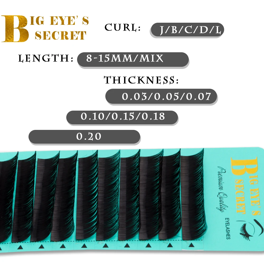 BES Lashes J B C D L Curl 0.05mm Thickness 8-20mm Eyelashes Extension Individual Lash Russian Volume Fans Single Classic Lashes