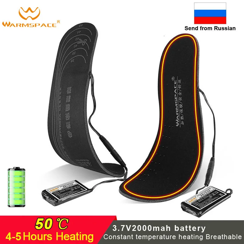 Winter Man and Woman Rechargeable Heated Insoles Foot Warming Insoles Thermal Electric Battery Heating Shoe Pad Ski Insole