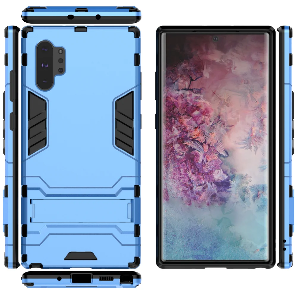 Сверхпрочный робот стойка для брони для samsung Galaxy Note 8 9 съемный ТПУ и ПК Прочный Гибридный чехол для Note 10 Plus