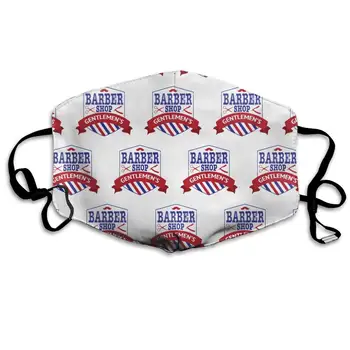 

Garde Art Studio Mask Can Be Washed Reusable Mouth Mask, Funny Anti-Dust Face Masks, Vintage Emblem of Barber Shop Flag Ski