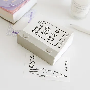 

2021 NEW 377 Sheets Kawaii Cute Mini Life Day Calendar Schedule Creative Desk Table Dates Reminder Timetable Planner sl2631