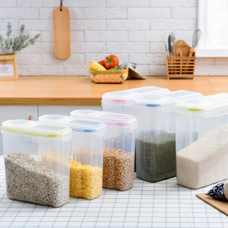 

3 PCs Kitchen Grains-Beans of Grains Rice Dried Fruit Dried Goods of Storage Tank Storage Jar Plastic Sealed