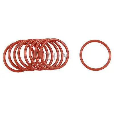 

10 Pcs 26mm OD 2mm Thickness Dark Red Silicone O Ring Oil Seal Gasket