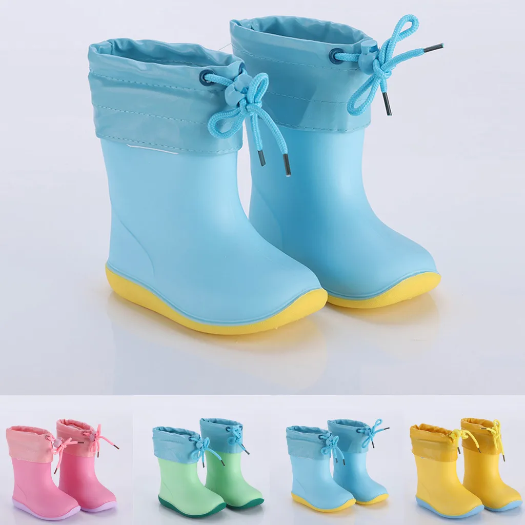 

Toddler Infant Kids Baby Boys Girls PVC Rain Boots Waterproof Non-Slip Shoes 2019 Autumn Winter New