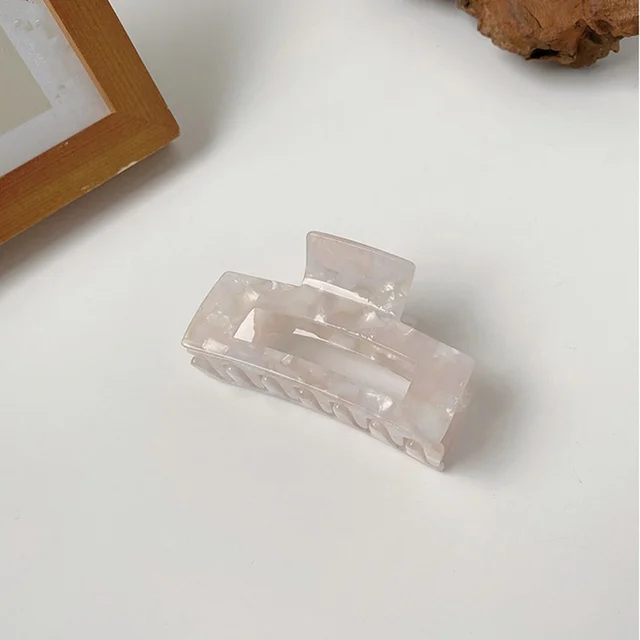 Bilandi 2021 New Hair Claw Large Geometric Hollow Square Tortoiseshell Leopard Acetate Hair Clip For Women Hair Accessories NO.6-7.5 cm