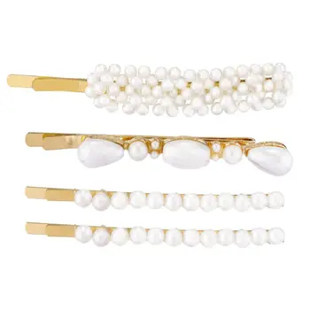 

Drop Ship 4 Pcs/set New Girls Hairpin Imitation Pearl Sweet Fashion Women Hair Clip Accessories Barrette