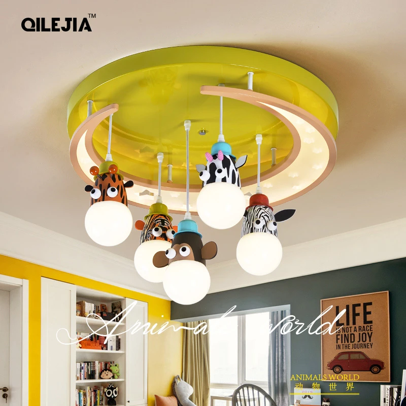 

Animal World LED Ceiling Lights for kids room lighting children Baby room ceiling light with Dimming for boys girls bedroom lamp