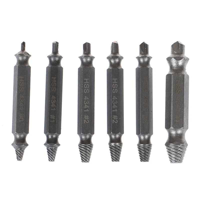 

6PCS Damaged Screw Extractor Drill Bits Guide Set Broken Speed Out Easy Out Bolt Screw High Strength Remover Tools