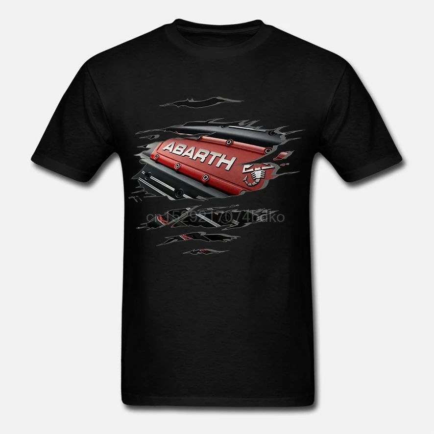 Новая летняя модная мужская футболка CAMISETA ABARTH MOTOR ENGINE EFECTO DESGARRADO ENVIO CHEMISE UNTERHEMD