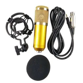 

Bm-800 Network Recording Wired Microphone Condenser Microphone For Computer+Shock Mount+Foam Cap+Cable Retaining Clip Bracket