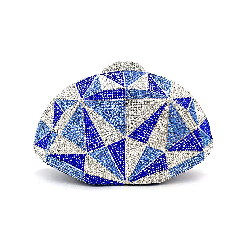 Color 1 blue Модный Дамский кошелек в клетку с бриллиантами для свадебной вечеринки, женская вечерняя сумочка, роскошные клатчи, элегантный кошелек с кристаллами - Цвет: Color 1 blue