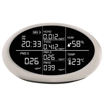 

Formaldehyde Detector Air Quality Monitor Indoor Air Quality Monitor for Humidity,Temperature,PM2.5/PM10 HCHO TVOC