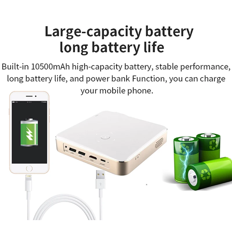Smartldea Native full hd 1920 x 1080p Smart projector Android 9.0 5G Wifi BT4.1 Build-in 10500mAh battery home video Beamer portable projector mini projector video projector