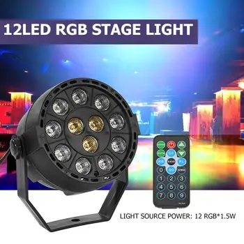 

12LED RGB DJ Disco Stage Light KD-USB IP44 Waterproof Wedding KTV Bar Club Par Lamp Projector with Remote Control US/EU