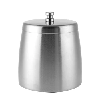 

Thickened Stainless Steel Ashtray Windproof Waterproof KTV Bar Home Supplies Smoke Tobacco Ash Holder Container with Lid Silver