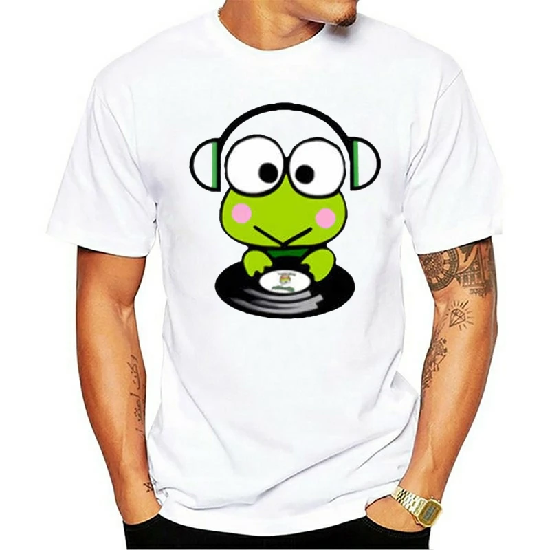 2020 футболка 2019 Sanrio DJ Keroppi мужские черный белый цвет музыка вечерние парная в стиле
