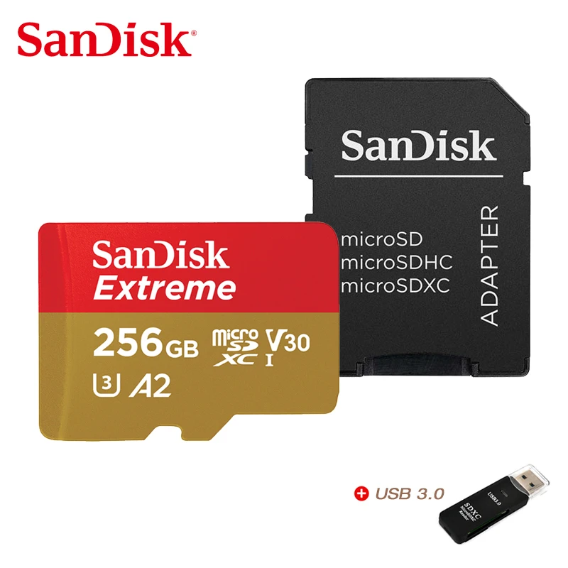 SanDisk Оригинальная карта Micro SD A2, 400 Гб 256 ГБ 128 Гб 64 Гб A1 32 ГБ, карта Menory Extreme Ultra micro SD 4K V30 TF флэш-карта-0