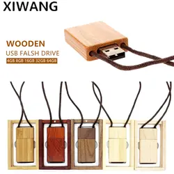 XIWANG 10 единиц может быть флэш-накопитель в деревянном корпусе с логотипом на заказ шнур USB флеш-накопитель 4 г 8 г 16 г 32 г USB флеш-накопитель