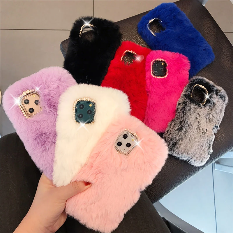cool iphone se cases Fashion Lady Gift Case for iPhone 12 XS Max XR X 11 Pro Max SE Furry fluffy Warm Cover for iPhone 6 6S 7 8 Plus Soft Phone Case cool iphone se cases