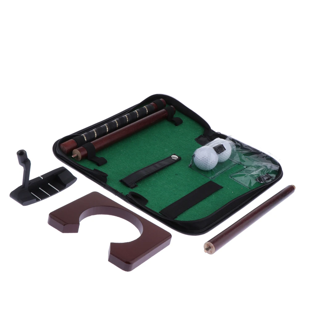 Portable Mini Golf Putter Gift Set Office Indoor Home Travel Putting Practice Tool Toys With Case Putting Training Aids Trainer